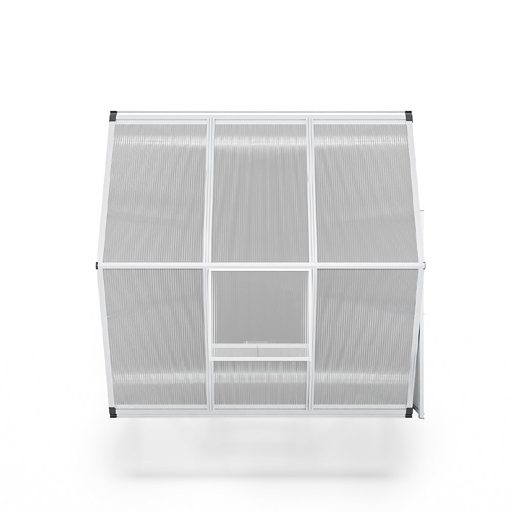 White Framed Garden Hobby Greenhouse with Vent Garden Storages & Greenhouses Garden Sanctuary