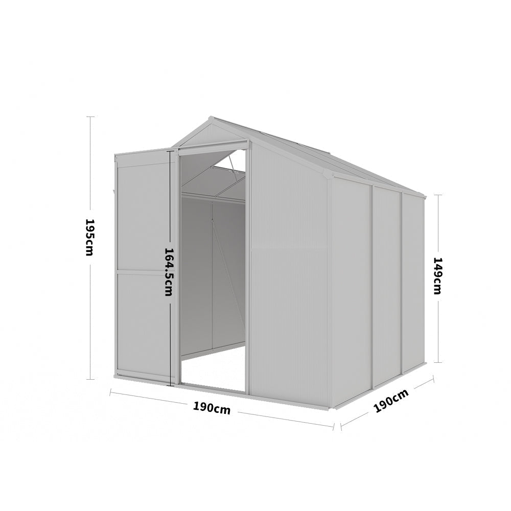 White Framed Garden Hobby Greenhouse with Vent Garden Storages & Greenhouses Garden Sanctuary