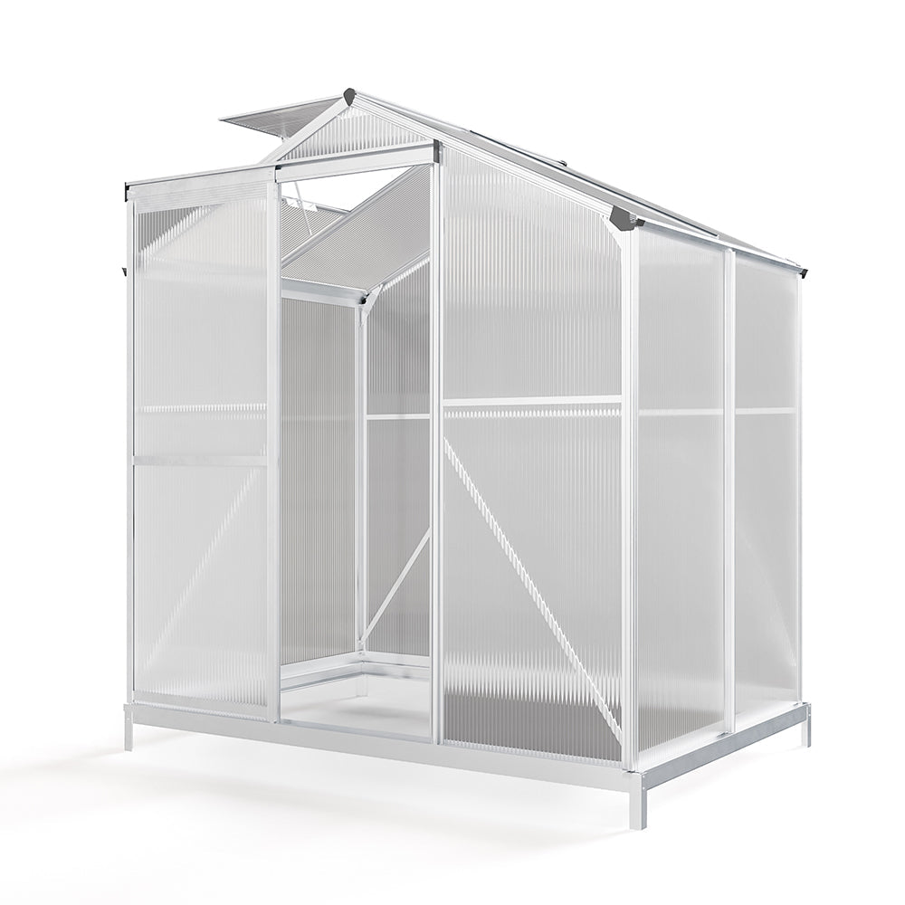 White Framed Garden Hobby Greenhouse with Vent Garden Storages & Greenhouses Garden Sanctuary