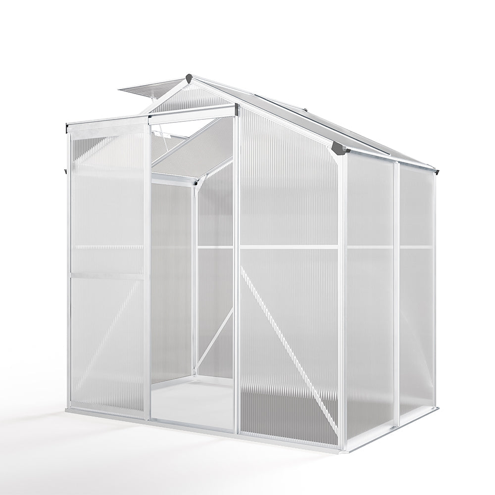 White Framed Garden Hobby Greenhouse with Vent Garden Storages & Greenhouses Garden Sanctuary