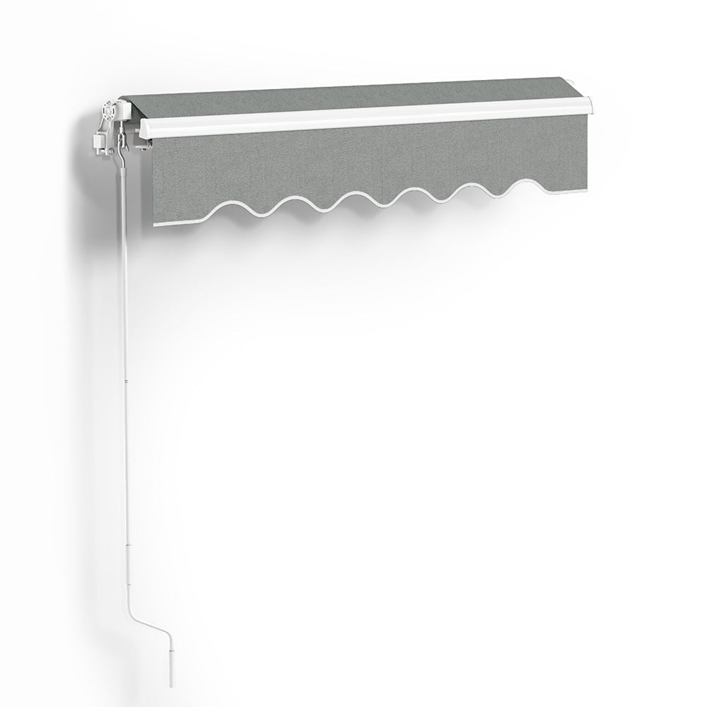 Retractable Patio Awning - Manual Shelter - Grey Awnings