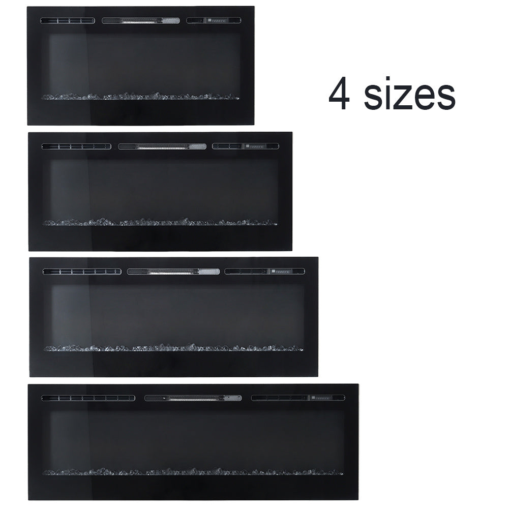 40 Inch Linear Electric Fireplace Recessed in Black 5120BTU