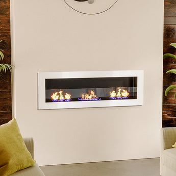 47 Inch Recessed Wall Mounted Bio Ethanol Fireplace with Adjustable Flames