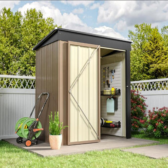 Metal Garden Tools Storage Shed with Rooftop