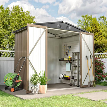 Metal Garden Tools Storage Shed with Rooftop