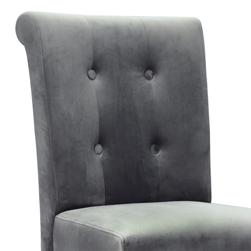Tufted Velvet Padded Dining Chair with Metal Back Knocker