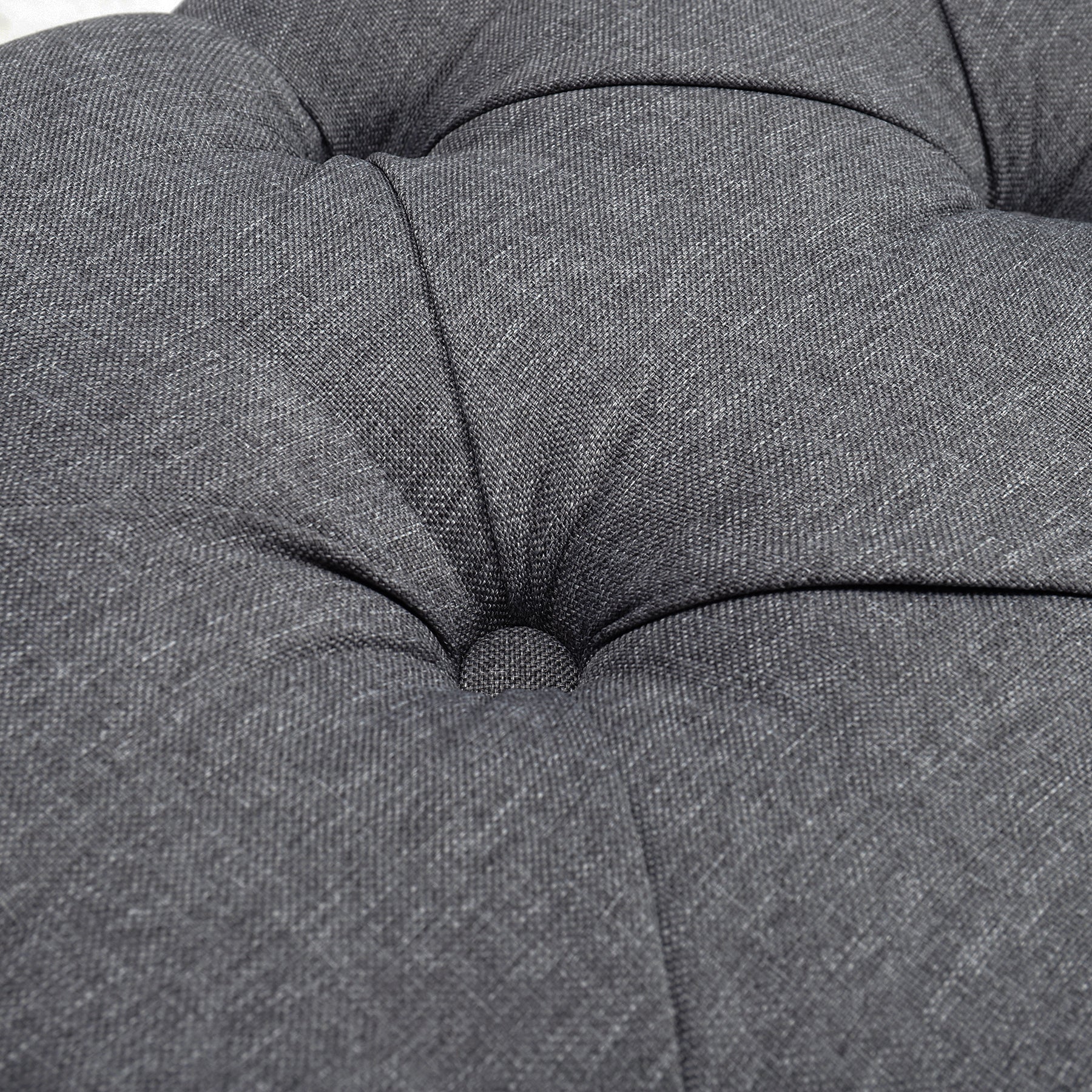 Linen Storage Ottoman Box Buttoned Storage Bench with Side Armrests