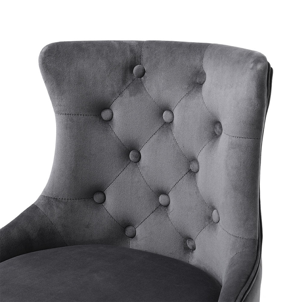 Height Adjustable Bar Chair Velvet Upholstered Stool with Chrome Footrest