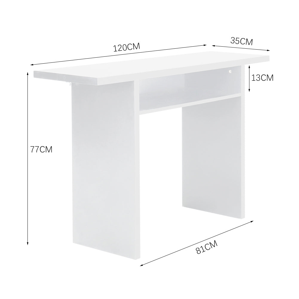 Living Room Console Table Solid Wood Entryway Table with Storage Shelf