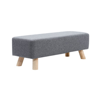 Rectangular Tofu-Shaped Footrest with Solid Wooden Legs
