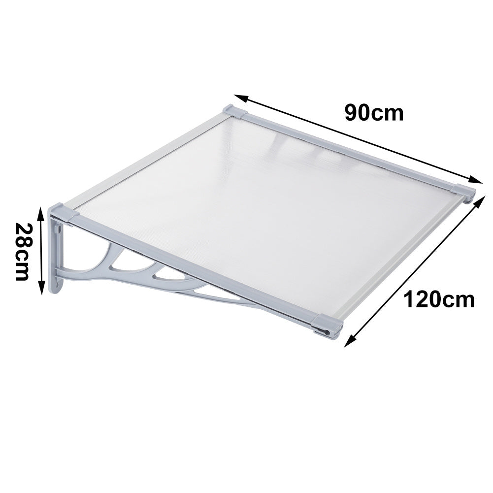 Outdoor Flat Shielded Awning - Rain Shelter - Grey Awnings