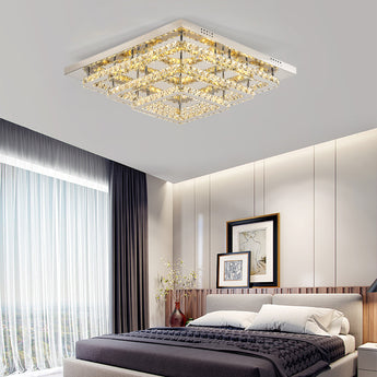 Square Glamourous Crystal LED Ceiling Light