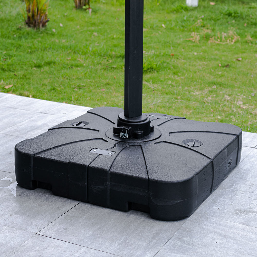 Dark Grey 3 x 3 m Square Cantilever Parasol Outdoor Hanging Umbrella for Garden and Patio Parasols
