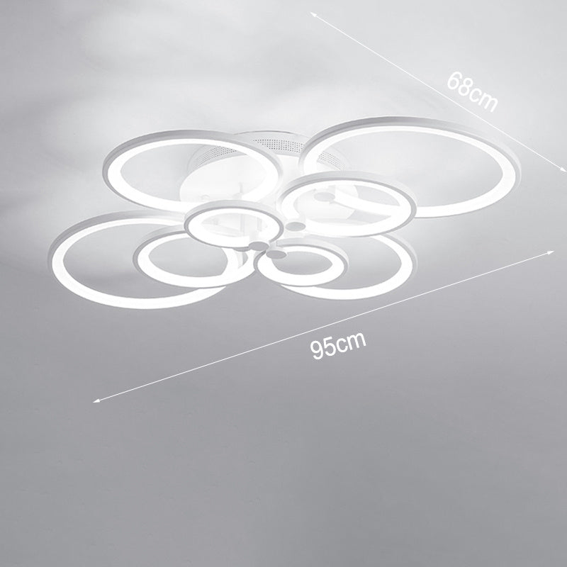 Modern Circular LED Semi Flush Ceiling Light for Nordic Decor