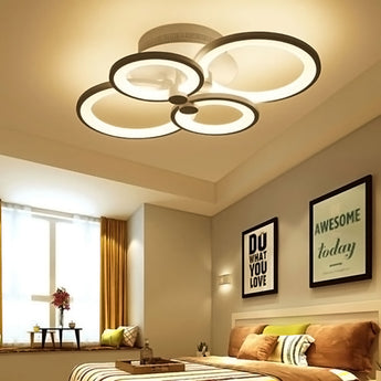 Modern Circular LED Light-adjusted Semi Flush Ceiling Light for Nordic Decor