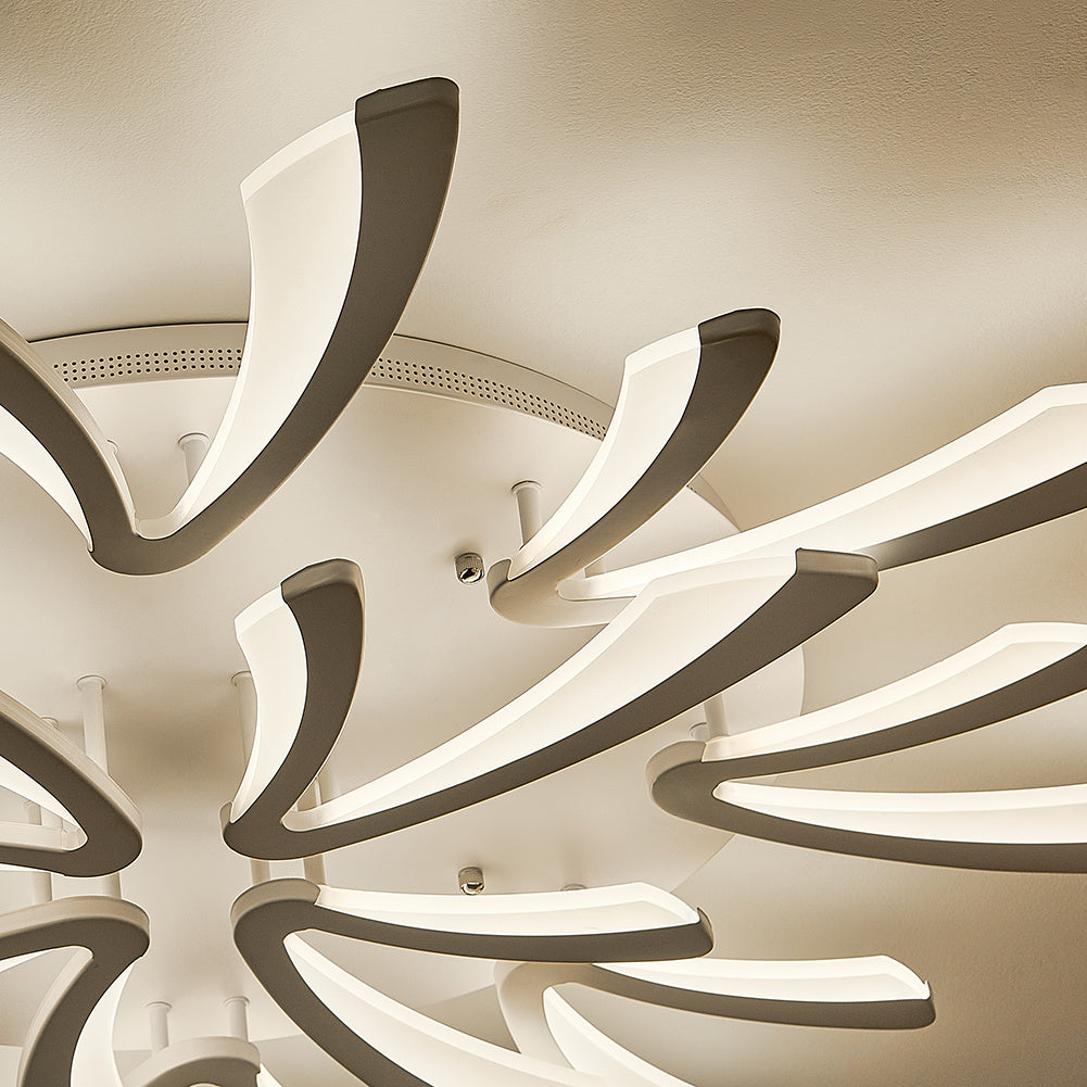 Unique V-Shaped LED Semi Flush Ceiling Light