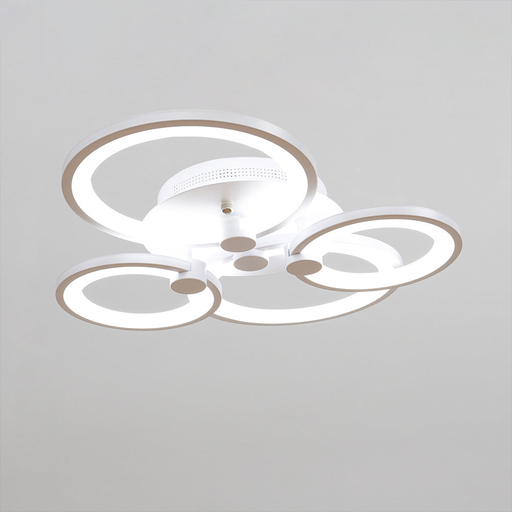 Modern Circular LED Semi Flush Ceiling Light for Nordic Decor