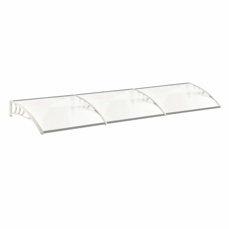 Outdoor Curved Shielded Awning - Rain Shelter - White Awnings