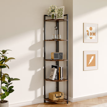 5-Tiers Metal Corner Storage Shelf Display Shelf