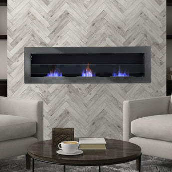 55 Inch Bio Ethanol Fireplace Wall Mounted Insert Biofire 4 Colour Options