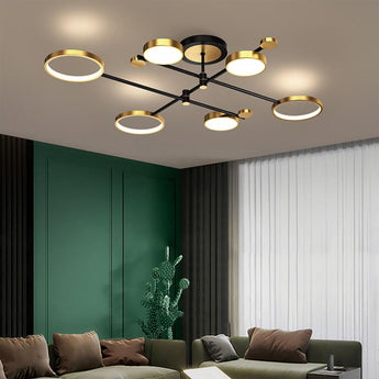 Lightsin Sleek Modern Brass and Black Circular LED Ceiling Light Lightsin 