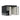 Open metal garden storage shed with double doors and window pane on right door
