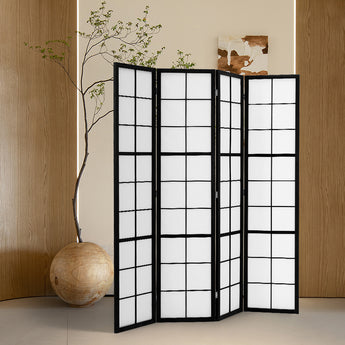 170cm H 4 Panel Wood Folding Screen Room Divider