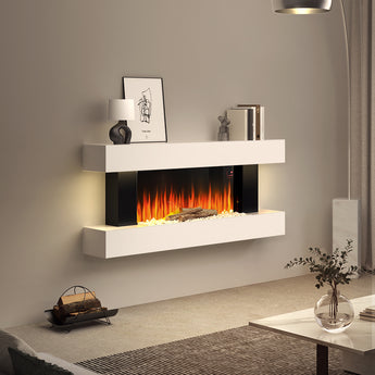 1000W/2000W Wall Mounted/Freestanding Electric Fireplace with Mantel