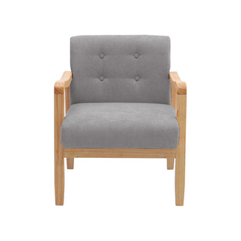 Modern Armchair with Upholstery and Rubberood Frame