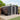 Anthracite metal garden storage shed side view with double doors, apex roof