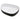 White ceramic vessel sink bowl with circular drain hole and matte black base
