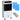 Air cooler and heater with remote control and blue ice packs, white unit