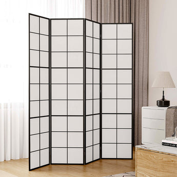 170cm H 4 Panel Wood Folding Screen Room Divider