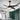 Ceiling fan with LED light, black motor housing, dark wooden five-blade design