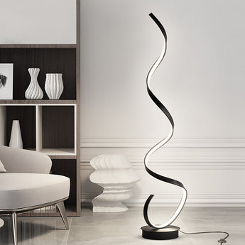 Modern Novelty LED Spiral Standing Floor Lamp in White Light for Living Room