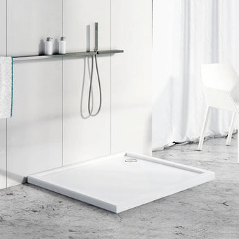 1000x800×40mm Wetroom Rectangular Tray White