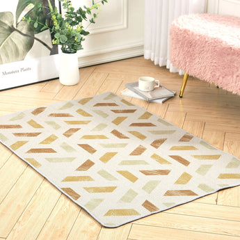 Golden Geometric Modern Rug Rugs Living and Home 