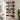 5-tier industrial storage shelf with dark wood shelves and black metal frame, open design