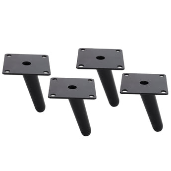 10cm H Black Metal Table Legs, Black