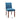 Blue dining chair dimensions: 87cm high, 44.5x46cm seat, studded trim