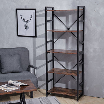 158 cm H Vintage Open Bookshelf Storage Display Shelving Unit