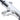Chrome shower mixer tap spout with black control band and temperature markings
