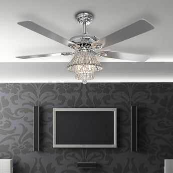 52 Inch Crystal Ceiling Fan with LED Light and Remote Control