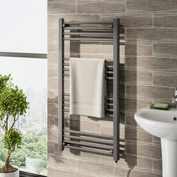 Bathroom Heated Electric Towel Warmer,Smoke Grey