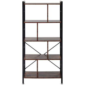 61'' H x 29'' W Steel Bookcase Industrial Bookshelf Bookcases & Standing Shelves Living and Home 