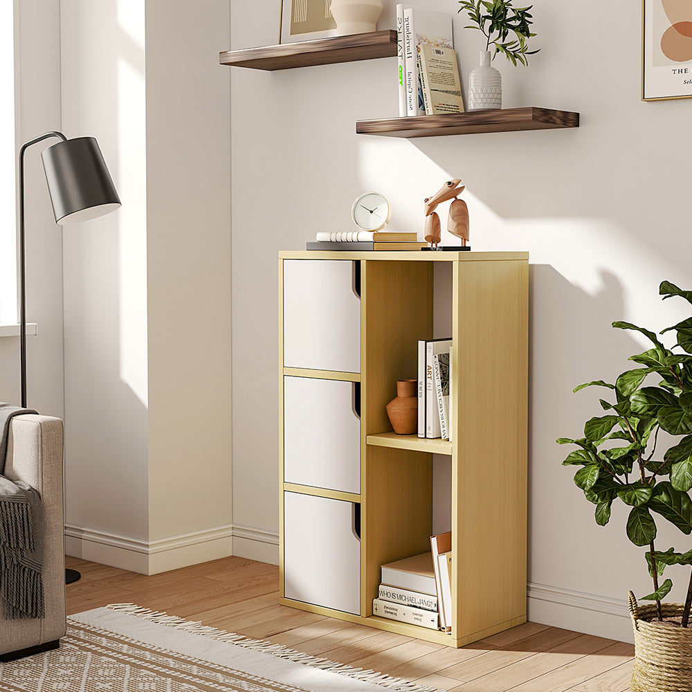50cm W Wooden Bookcase Storage Cabinet