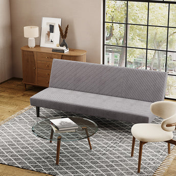 Grey Linen Upholstered 3 Seater Sofa Bed