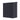 Black metal storage shed side panel with vertical ridges and flat roof edge