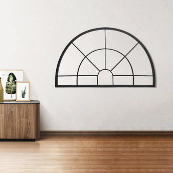 100cm W Window Pane Half Circle Wall Mirror