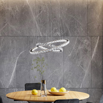 Ring-Shaped Crystal LED Pendant Lamp
